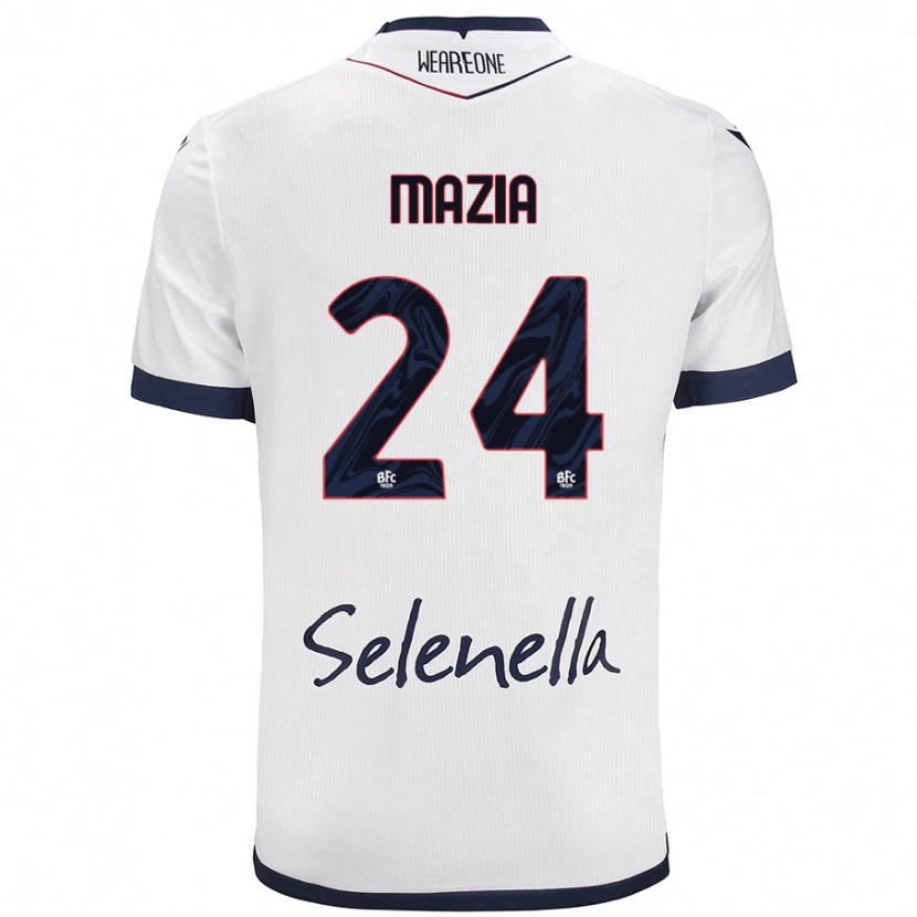 Danxen Men Andrea Mazia #24 White Royal Blue Away Jersey 2024/25 T-Shirt