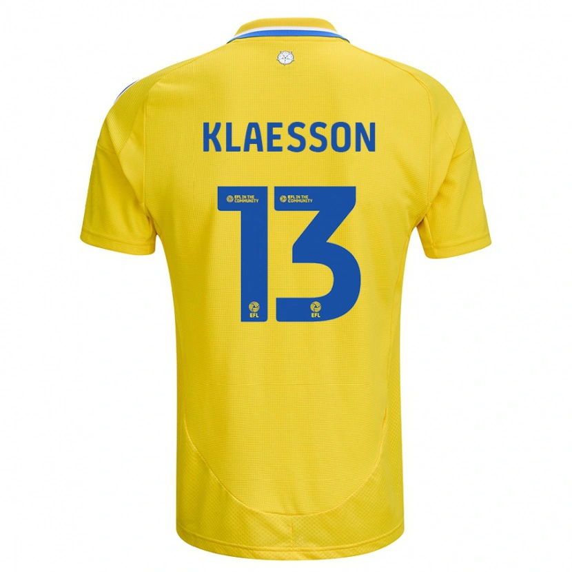 Danxen Men Kristoffer Klaesson #13 Yellow Blue Away Jersey 2024/25 T-Shirt