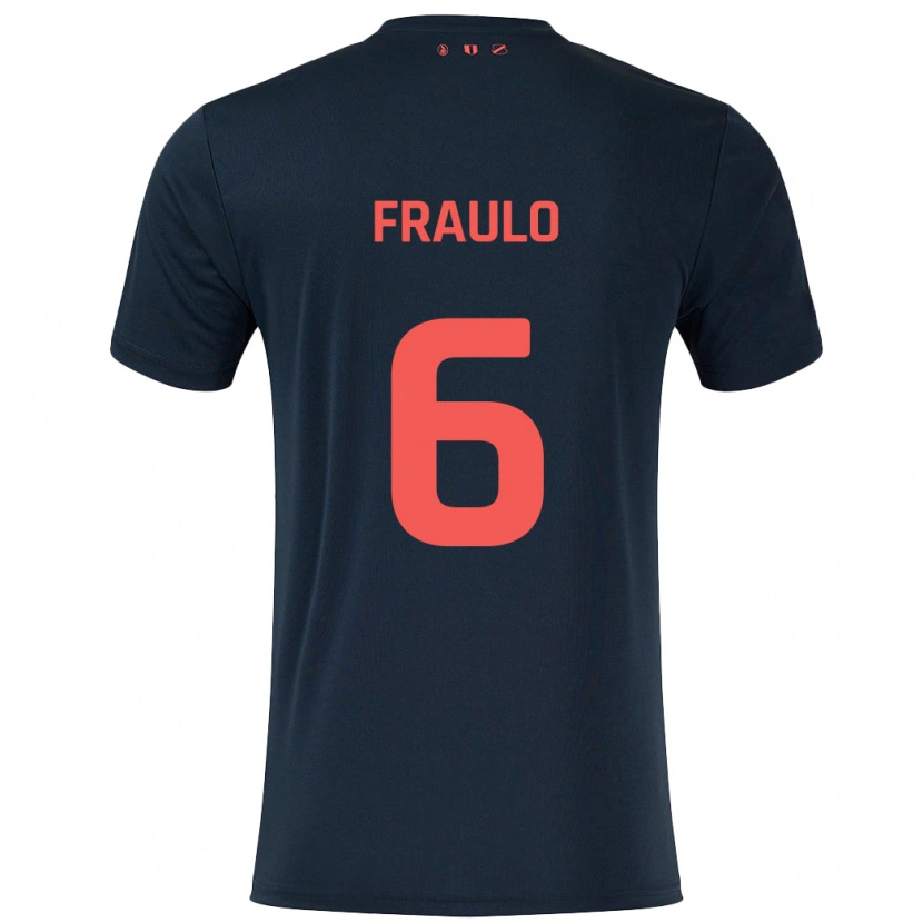 Danxen Men Oscar Fraulo #6 Black Red Away Jersey 2024/25 T-Shirt