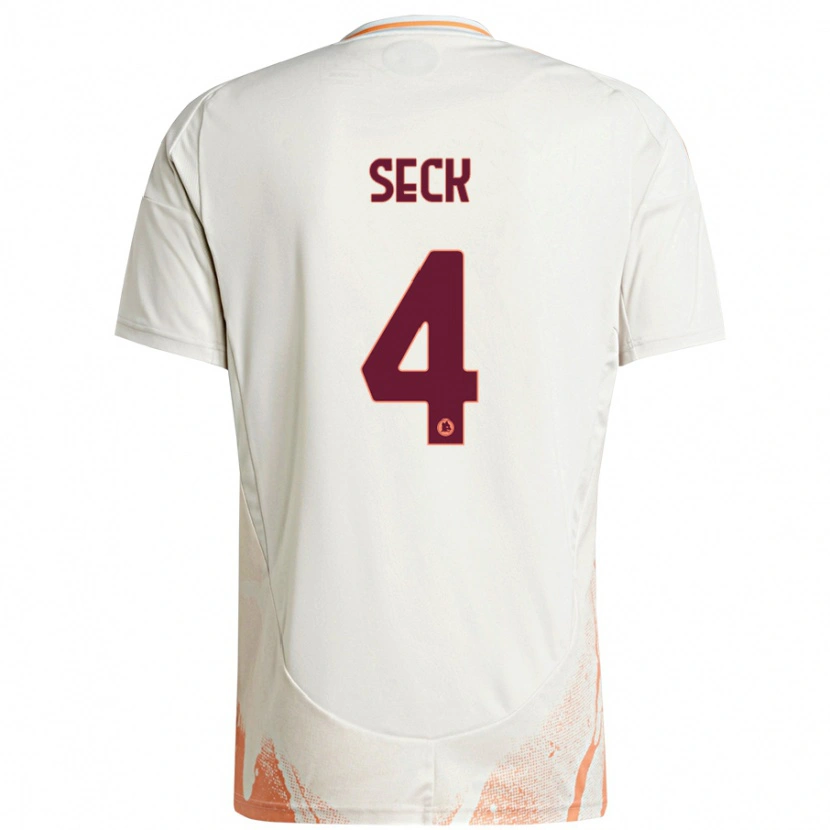 Danxen Men Mohamed Seck #4 Cream White Orange Away Jersey 2024/25 T-Shirt