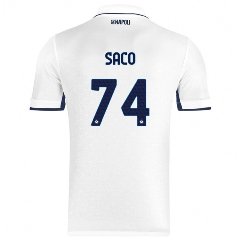 Danxen Men Coli Saco #74 White Royal Blue Away Jersey 2024/25 T-Shirt