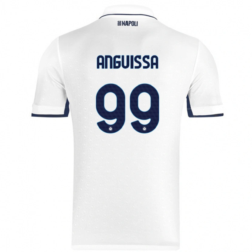 Danxen Men Frank Anguissa #99 White Royal Blue Away Jersey 2024/25 T-Shirt