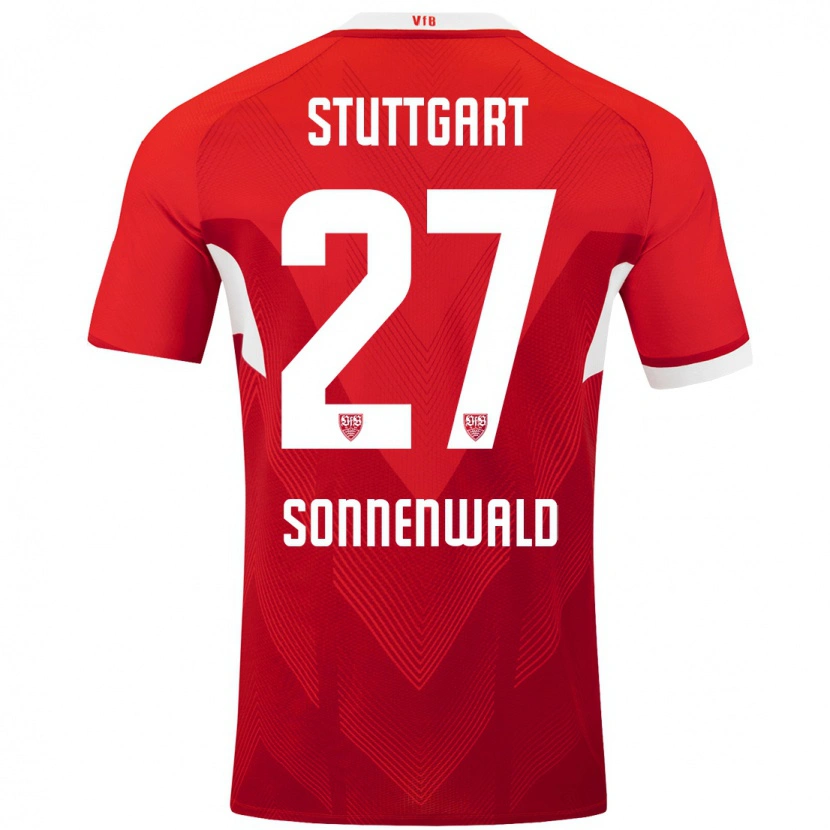 Danxen Men Lukas Sonnenwald #27 Red White Away Jersey 2024/25 T-Shirt