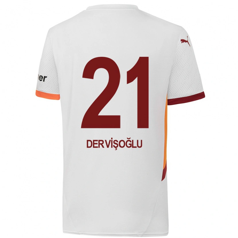 Danxen Men Halil Dervişoğlu #21 White Yellow Red Away Jersey 2024/25 T-Shirt