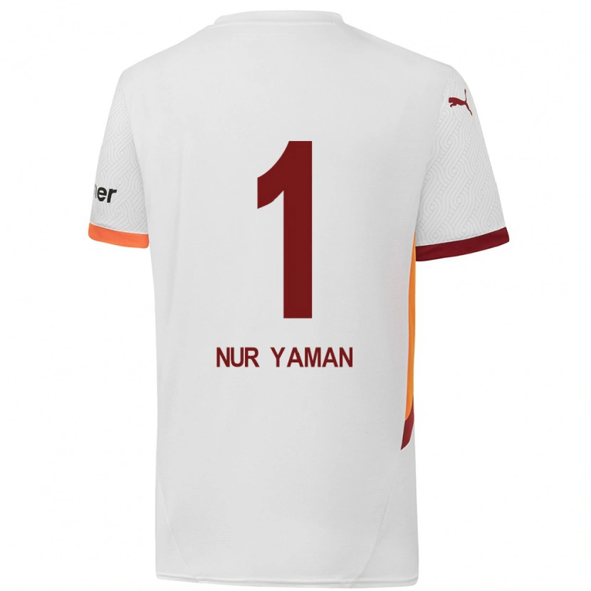 Danxen Men Gamze Nur Yaman #1 White Yellow Red Away Jersey 2024/25 T-Shirt