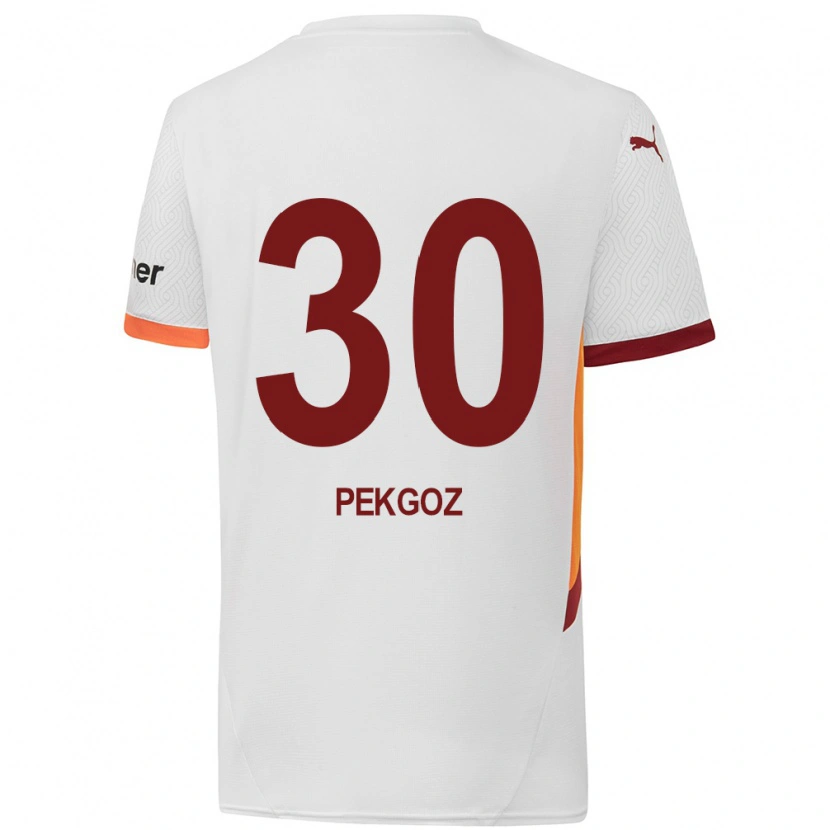 Danxen Men Berra Pekgöz #30 White Yellow Red Away Jersey 2024/25 T-Shirt