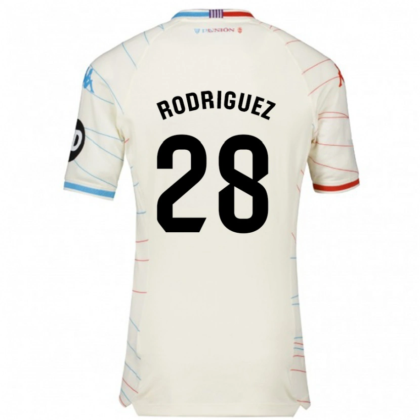 Danxen Men Yago Rodríguez #28 White Red Blue Away Jersey 2024/25 T-Shirt