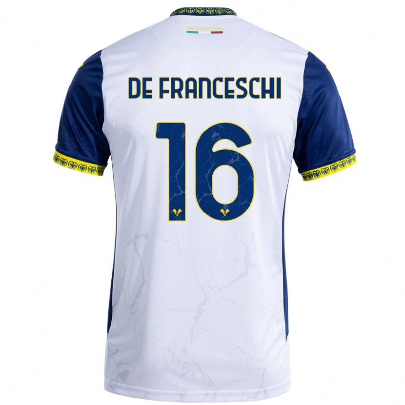 Danxen Men Edoardo De Franceschi #16 White Blue Away Jersey 2024/25 T-Shirt