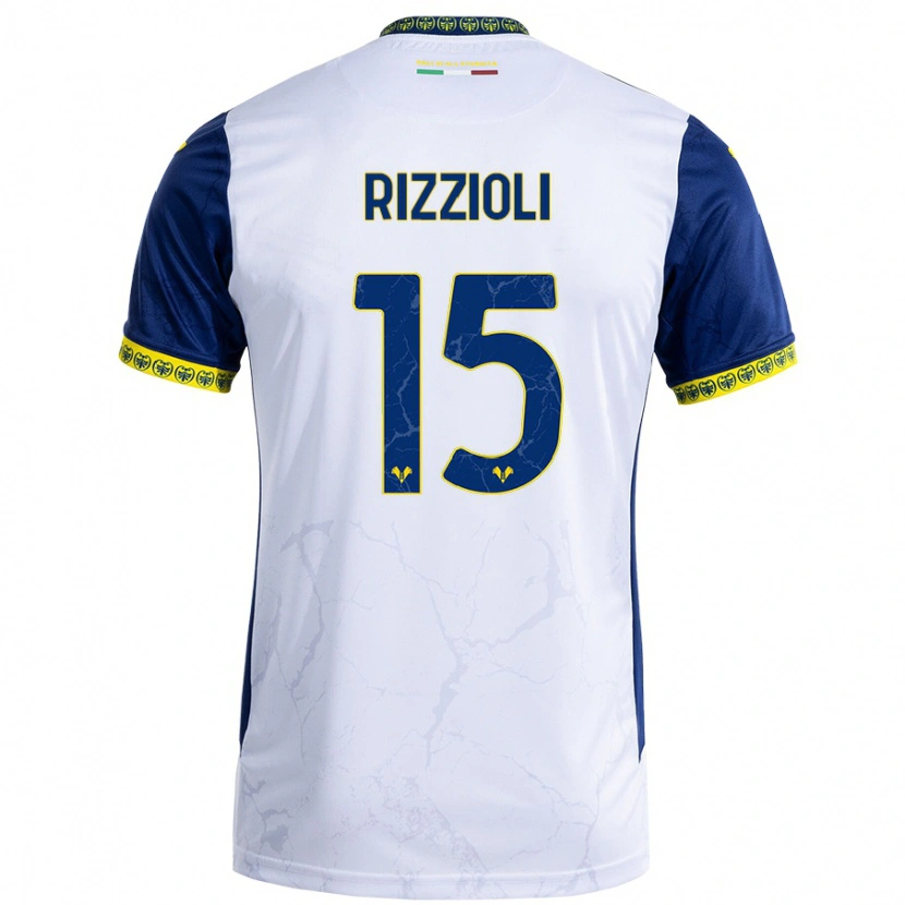 Danxen Men Gaia Rizzioli #15 White Blue Away Jersey 2024/25 T-Shirt