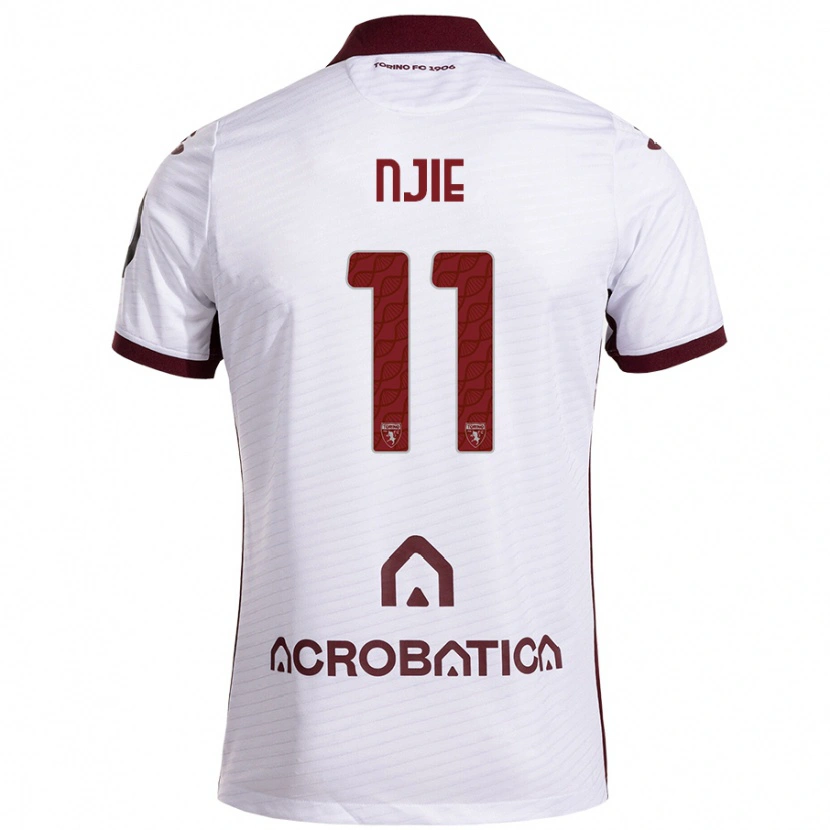 Danxen Men Alieu Njie #11 White Maroon Away Jersey 2024/25 T-Shirt