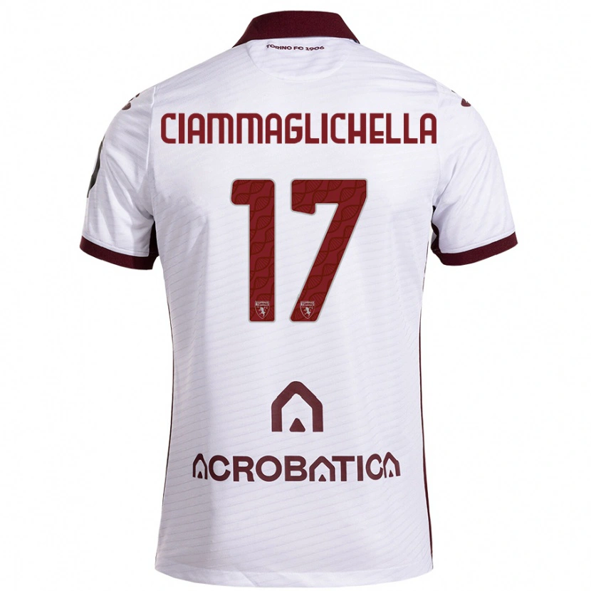 Danxen Men Aaron Ciammaglichella #17 White Maroon Away Jersey 2024/25 T-Shirt