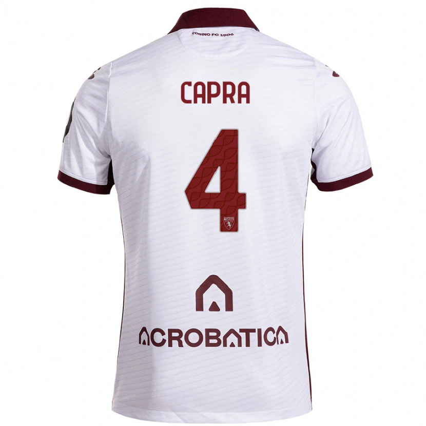 Danxen Men Valentina Capra #4 White Maroon Away Jersey 2024/25 T-Shirt