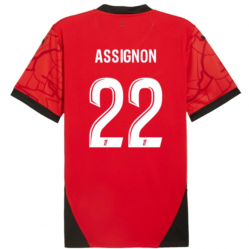 Danxen Women Lorenz Assignon #22 Red Black Home Jersey 2024/25 T-Shirt