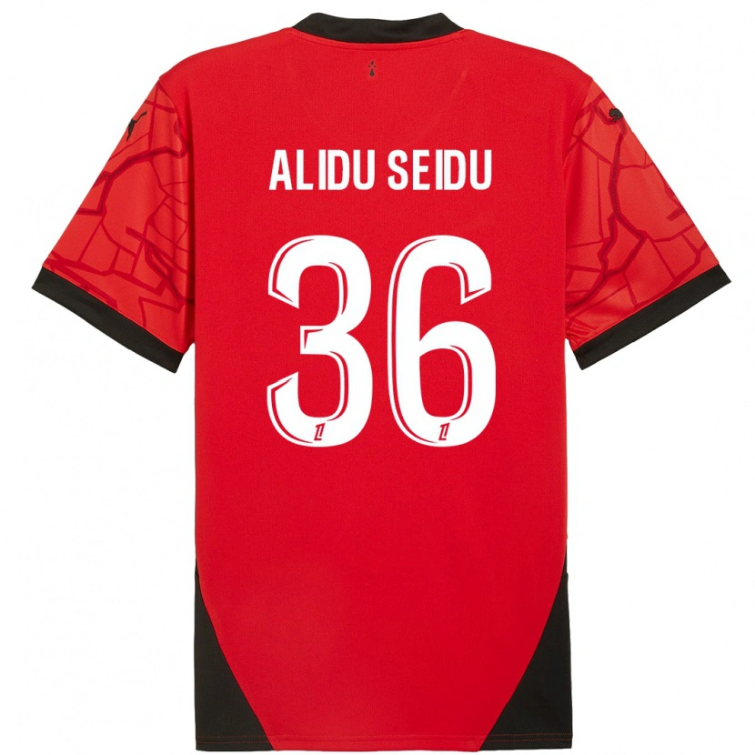 Danxen Women Alidu Seidu #36 Red Black Home Jersey 2024/25 T-Shirt