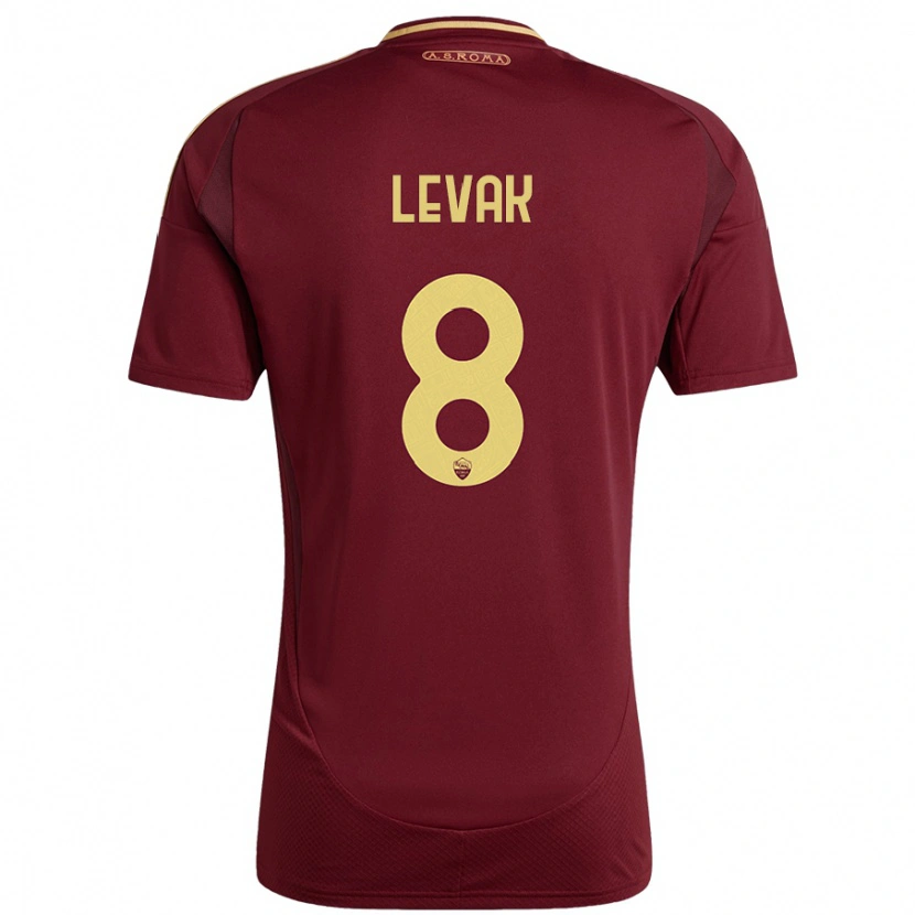 Danxen Women Sergej Levak #8 Red Brown Gold Home Jersey 2024/25 T-Shirt