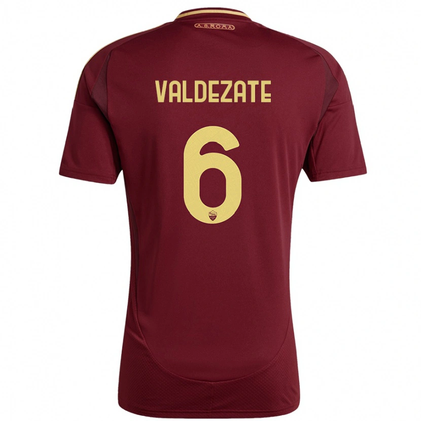 Danxen Women Oihane Valdezate #6 Red Brown Gold Home Jersey 2024/25 T-Shirt