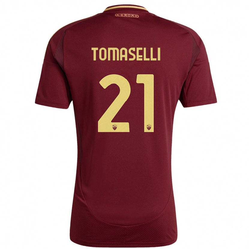 Danxen Women Martina Tomaselli #21 Red Brown Gold Home Jersey 2024/25 T-Shirt