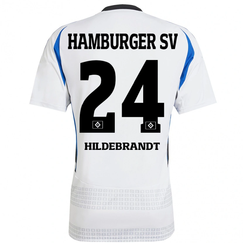 Danxen Women Tjark Hildebrandt #24 White Blue Home Jersey 2024/25 T-Shirt