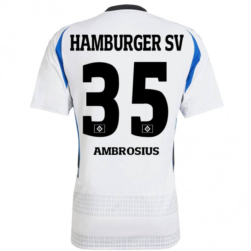 Danxen Women Stephan Ambrosius #35 White Blue Home Jersey 2024/25 T-Shirt
