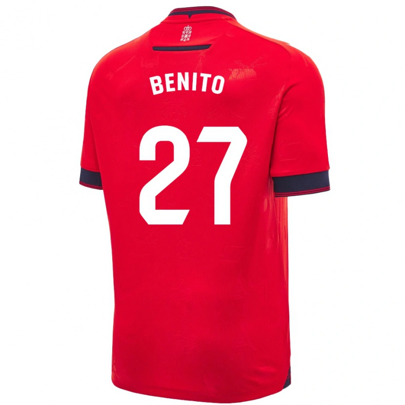 Danxen Women Iker Benito #27 Red White Home Jersey 2024/25 T-Shirt