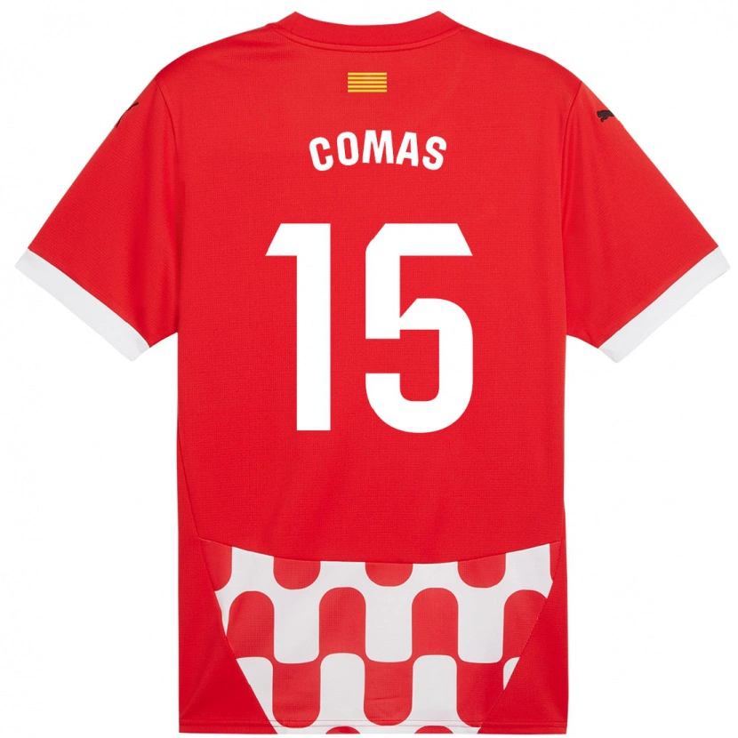 Danxen Women Oriol Comas #15 Red White Home Jersey 2024/25 T-Shirt