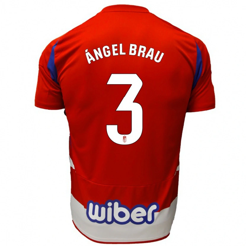 Danxen Women Miguel Ángel Brau #3 Red White Blue Home Jersey 2024/25 T-Shirt