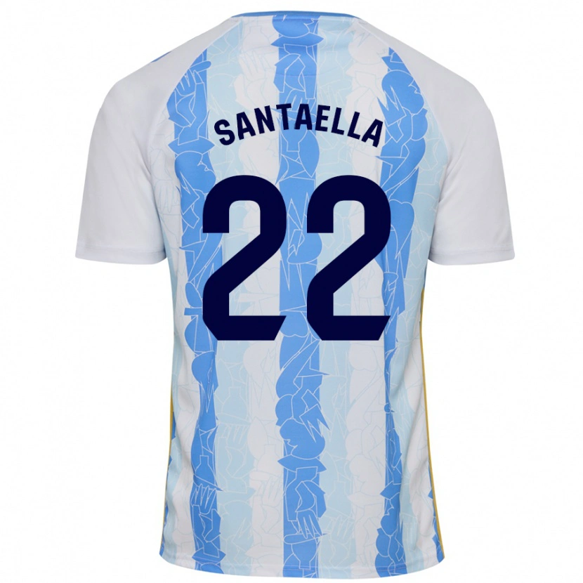 Danxen Women Miguel Ángel Santaella #22 White Blue Home Jersey 2024/25 T-Shirt
