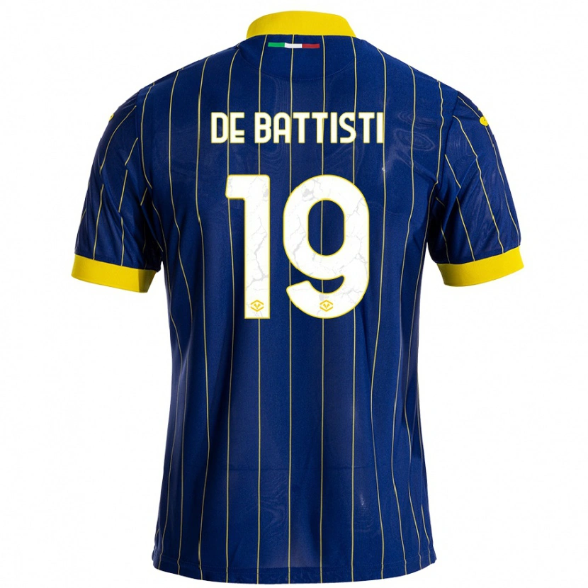 Danxen Women Davide De Battisti #19 Blue Yellow Home Jersey 2024/25 T-Shirt