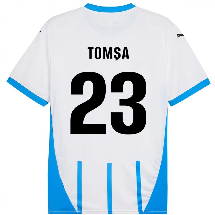 Danxen Women Troy Tomșa #23 White Blue Away Jersey 2024/25 T-Shirt