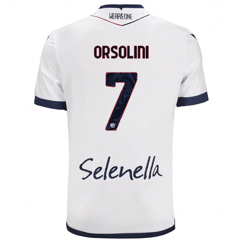 Danxen Women Riccardo Orsolini #7 White Royal Blue Away Jersey 2024/25 T-Shirt