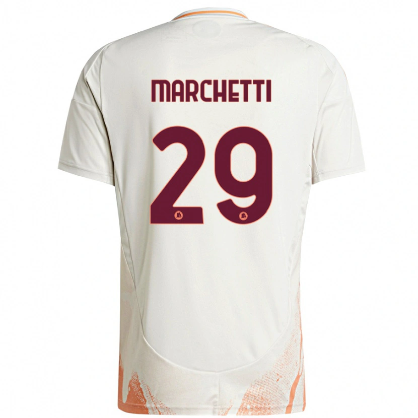 Danxen Women Tommaso Marchetti #29 Cream White Orange Away Jersey 2024/25 T-Shirt