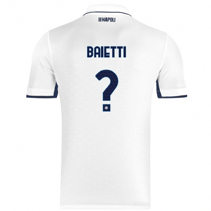 Danxen Women Francesco Baietti #0 White Royal Blue Away Jersey 2024/25 T-Shirt