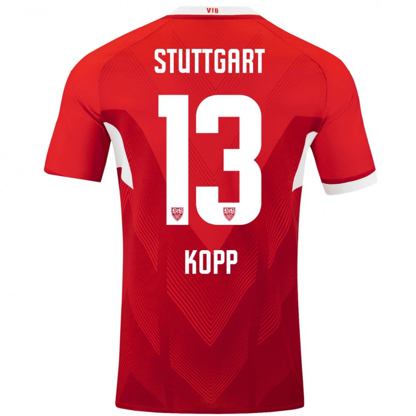Danxen Women Leonie Kopp #13 Red White Away Jersey 2024/25 T-Shirt