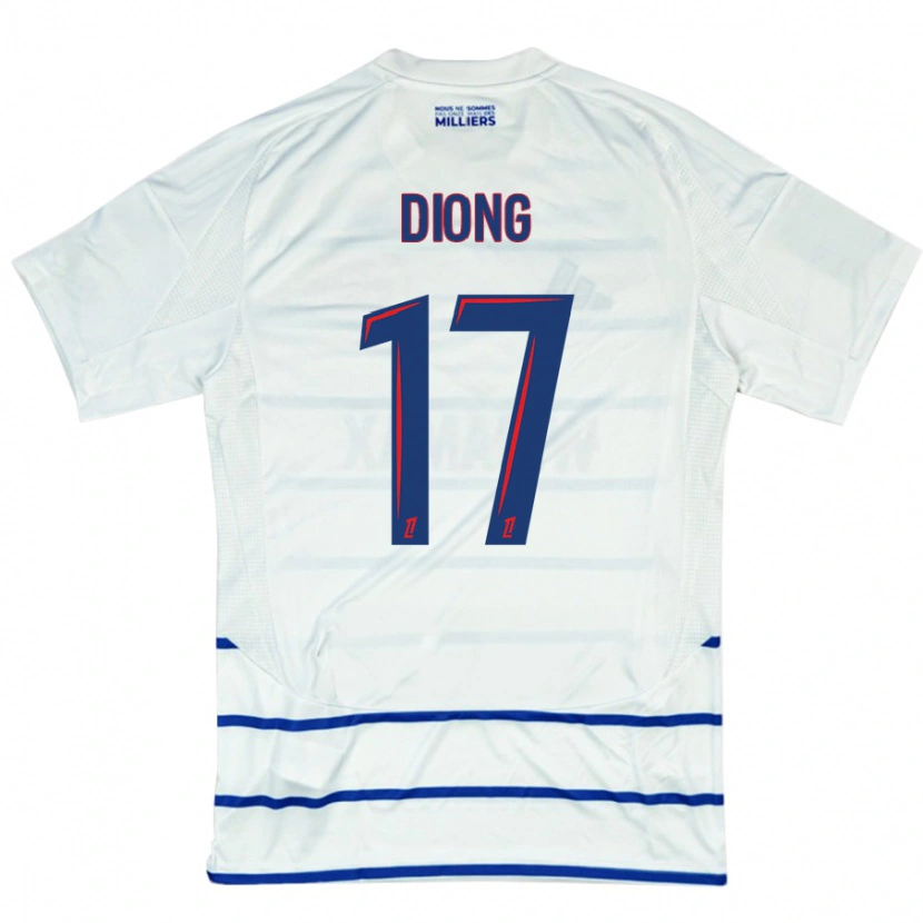 Danxen Women Pape Diong #17 White Blue Away Jersey 2024/25 T-Shirt