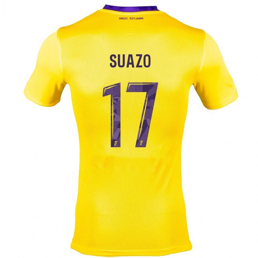 Danxen Women Gabriel Suazo #17 Yellow Purple Away Jersey 2024/25 T-Shirt