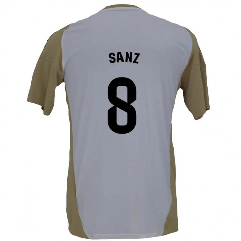 Danxen Women Álvaro Sanz #8 Brown White Away Jersey 2024/25 T-Shirt