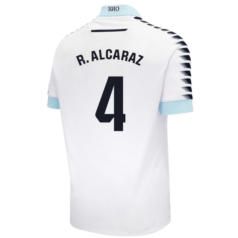 Danxen Women Rubén Alcaraz #4 White Blue Away Jersey 2024/25 T-Shirt