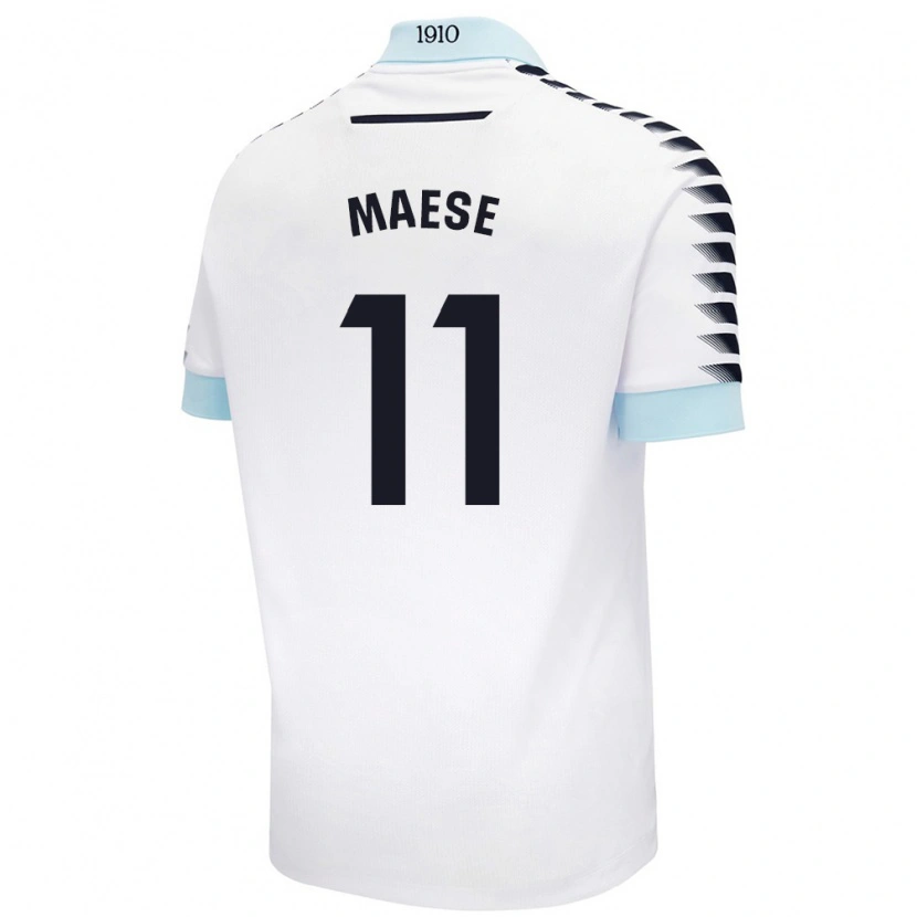 Danxen Women María Del Carmen Maese Gaitán #11 White Blue Away Jersey 2024/25 T-Shirt