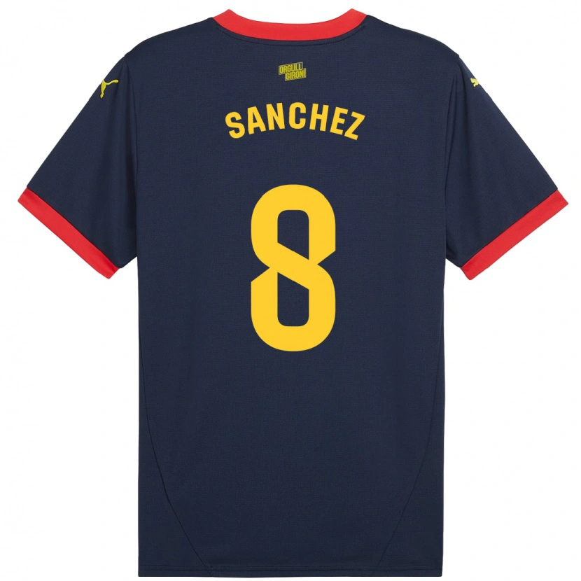 Danxen Women Miguel Ángel Sánchez #8 Navy Red Away Jersey 2024/25 T-Shirt