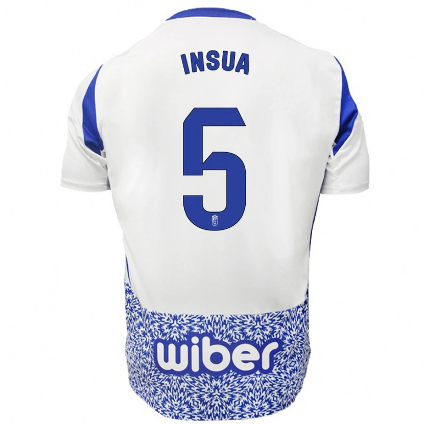 Danxen Women Pablo Insua #5 White Blue Away Jersey 2024/25 T-Shirt