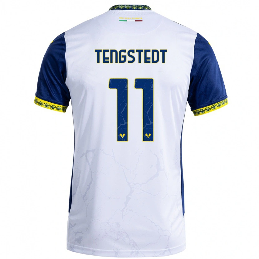 Danxen Women Casper Tengstedt #11 White Blue Away Jersey 2024/25 T-Shirt