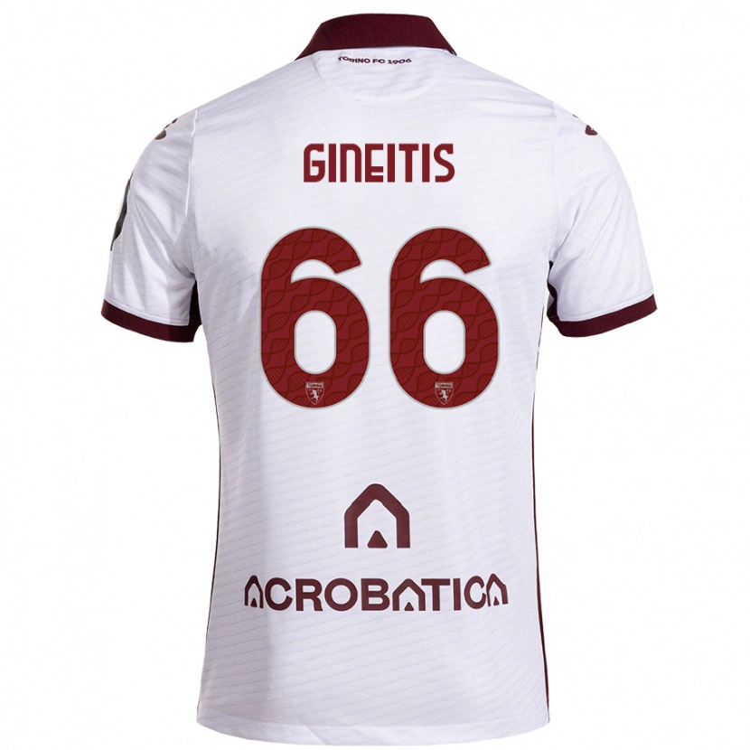 Danxen Women Gvidas Gineitis #66 White Maroon Away Jersey 2024/25 T-Shirt