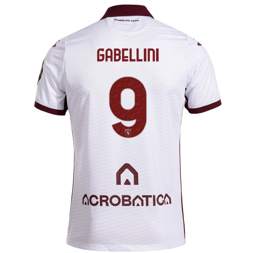 Danxen Women Tommaso Gabellini #9 White Maroon Away Jersey 2024/25 T-Shirt