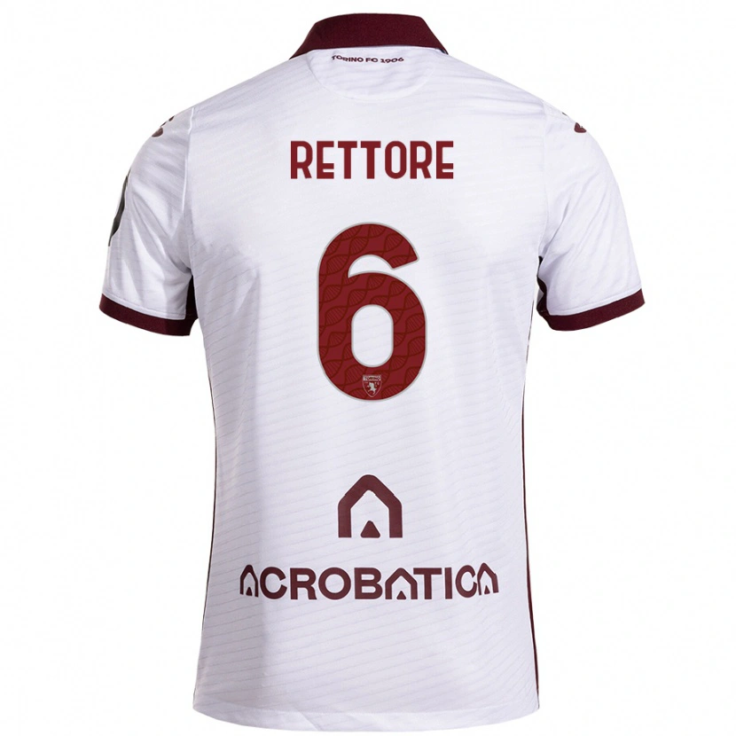 Danxen Women Mirko Rettore #6 White Maroon Away Jersey 2024/25 T-Shirt