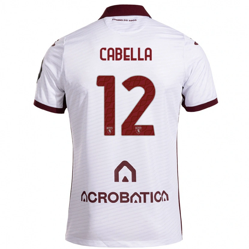 Danxen Women Matteo Cabella #12 White Maroon Away Jersey 2024/25 T-Shirt