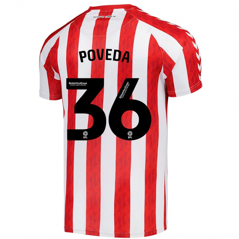 Danxen Kid Ian Poveda #36 Red White Home Jersey 2024/25 T-Shirt