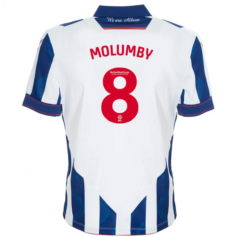 Danxen Kid Jayson Molumby #8 White Dark Blue Home Jersey 2024/25 T-Shirt