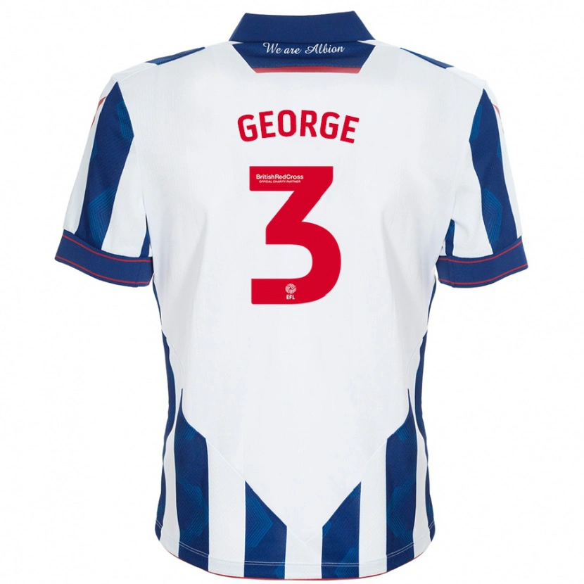 Danxen Kid Hannah George #3 White Dark Blue Home Jersey 2024/25 T-Shirt