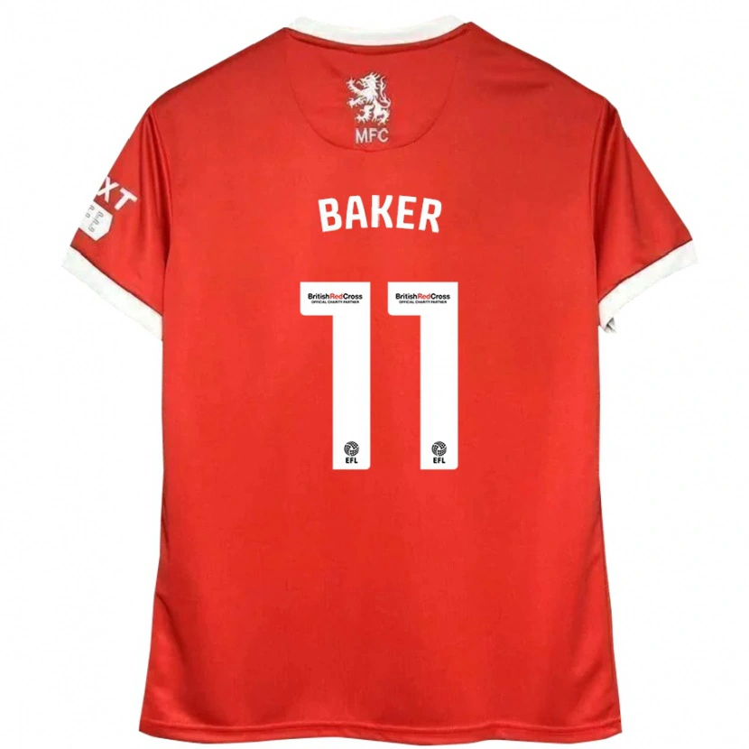 Danxen Kid Ella Baker #11 Red White Home Jersey 2024/25 T-Shirt