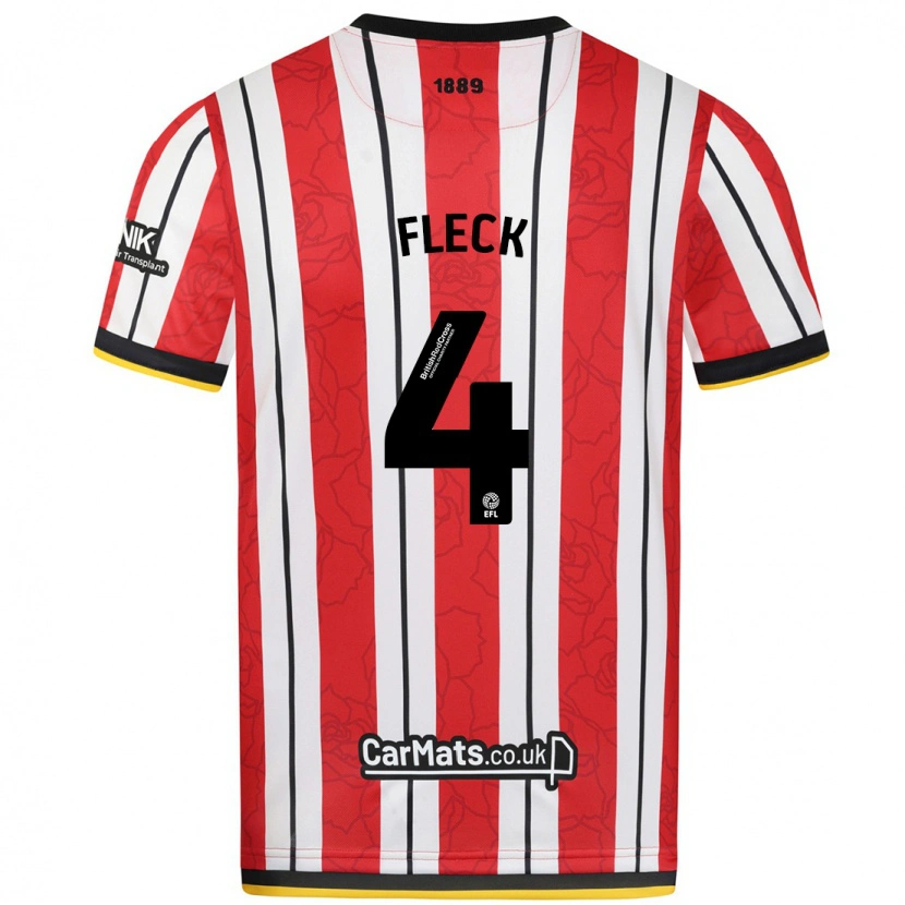 Danxen Kid John Fleck #4 Red White Stripes Home Jersey 2024/25 T-Shirt